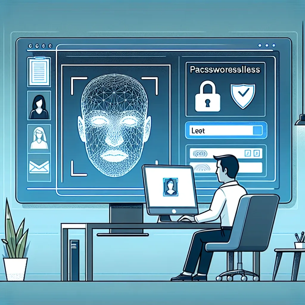 "Pilot program demonstration of passwordless login using facial recognition technology at government ministries, showcasing biometric security solutions for enhanced user authentication."